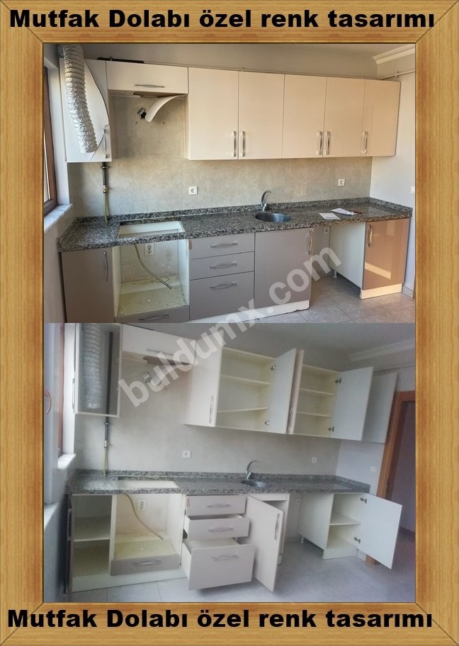 Mutfak Dolabı özel renk tasarımı.detayları okumadan yazmayınız lütfen - Fotoğraf 1